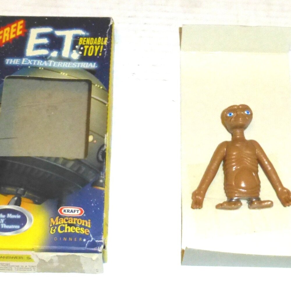 VTG 2002 Kraft Macaroni & Cheese E.T. The Extra-Terrestrial Bendable Toy READ
